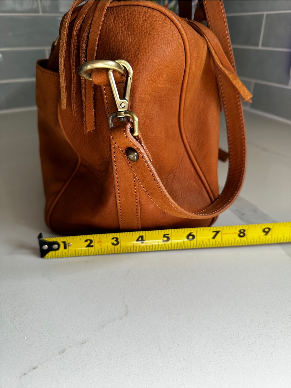 Sundance Leather Satchel in Cognac Brown - Picture 2 of 13